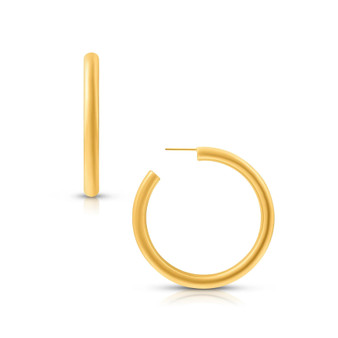 Flora Medium Hoop Earrings in Gold