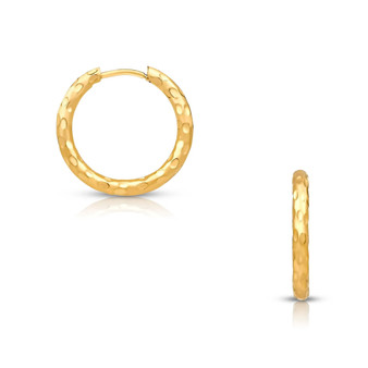 Indah Hammered Mini Hoop Earrings in Gold