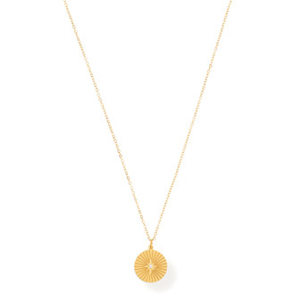 Rue Sunburst Disc Necklace in Gold