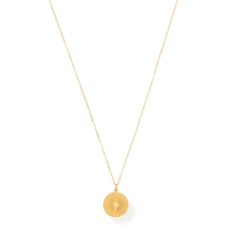 Rue Sunburst Disc Necklace in Gold