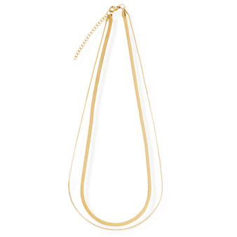 Cassia Double Chain Necklace in Gold