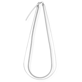 Cassia Double Chain Necklace in Silver