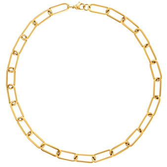 Carla Paper Clip Chain Necklace in Gold