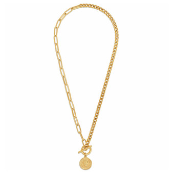 Stacie Toggle Coin Necklace in Gold