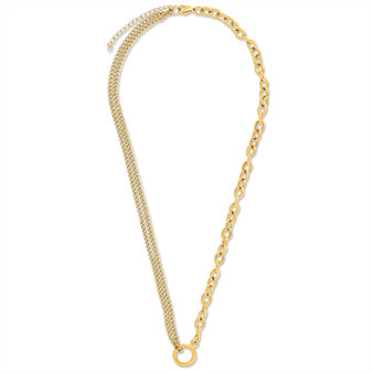 Jasper Multi Chain Necklace in Gold