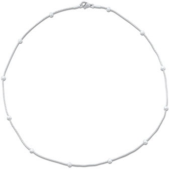 Rozlyn Beaded Ball Chain Necklace in Silver