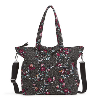 Slouchy Tote Bag in Perennials Noir Dot