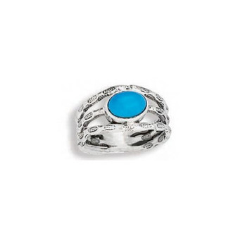 Triple Etched Band with Turquoise
