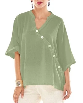 Button Gauze Blouse