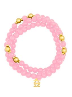Elise 2 In 1 Wrap Bracelet / Necklace - Light Pink