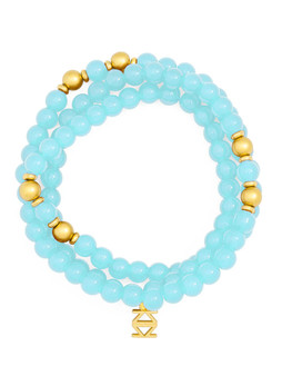 Elise 2 In 1 Wrap Bracelet / Necklace - Bright Blue