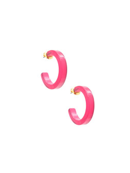 Daphne Resin Hoop Earrings - Neon Pink