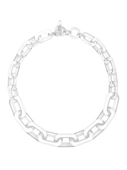 Alice Cable Link Collar Necklace - White