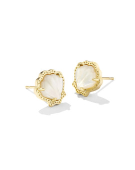 Brynne Shell Stud Earrings in Gold