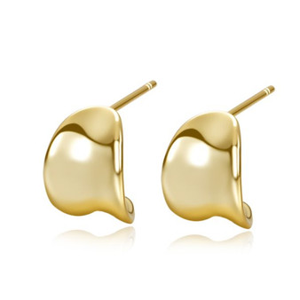 Concave 1/2 Hoop Earrings in Gold
