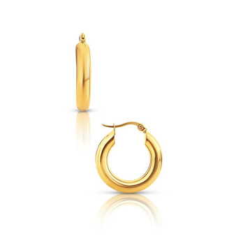Zelda Medium Hoop Earrings in Gold