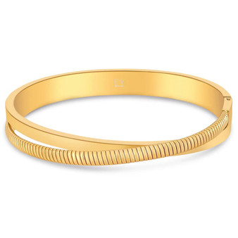 Halston Crossover Bangle Bracelet in Gold