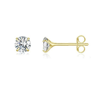CZ Gold Plated Stud Post Earrings