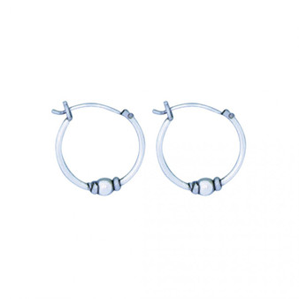 Bali Beaded Hoop Leaverback Earrings