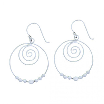 Spiral Circle Hoop with Beads