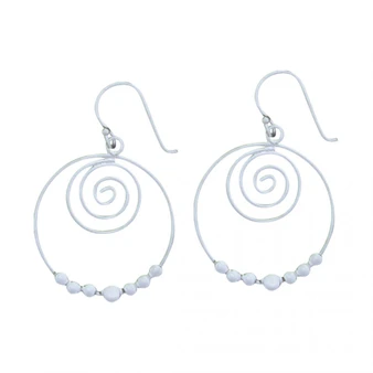 Spiral Circle Hoop with Beads