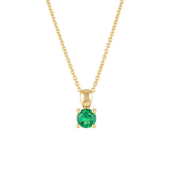 May Birthstone Necklace in Gold