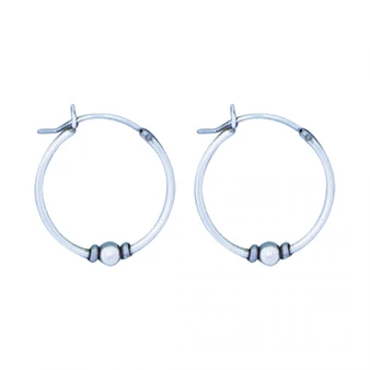 Bali Bead Leaverback Hoop Earrings