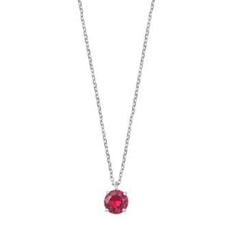 Round July Birthstone Necklace