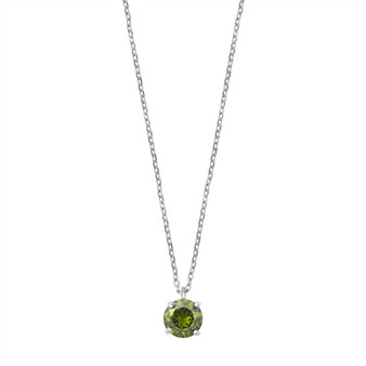 Round August Birthstone Necklace