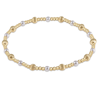 Dignity Sincerity Pattern 4mm Bead Bracelet - Pearl Dignity Sincerity Pattern 4mm Bead Bracelet - Pearl