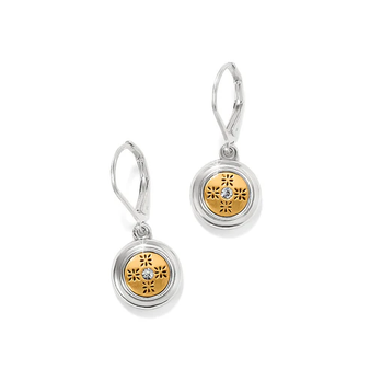 Mosaic Rnd Mini Leverback Earrings - Two Tone