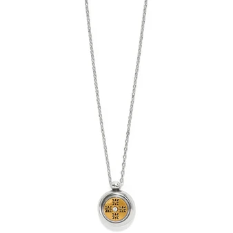 Mosiac Round Mini Necklace - Two Tone