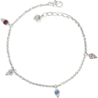 Color Drops Anklet - Silver