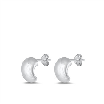 Puffed Curve Half Hoop Earrings