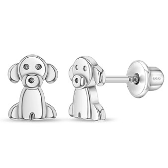Puppy Children's Screw-On Post Earrings