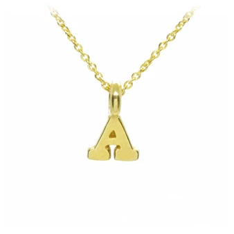 Tiny Initial "A" Necklace - Gold