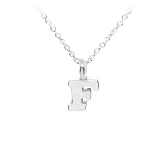 Tiny Initial "F" Necklace - Silver