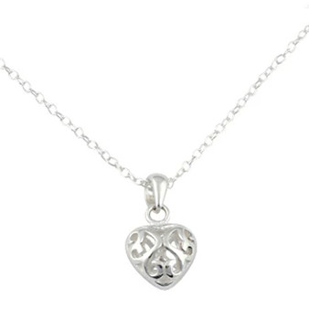 Curly Open Heart Necklace