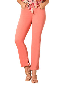 Comfort Stretch Pull-On Ankle Pants with In-seam Slit Detail