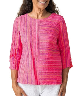 Baja Weave Button Back Pullover Top
