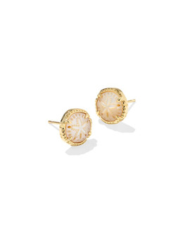 Sand Dollar Stud Earrings in Gold
