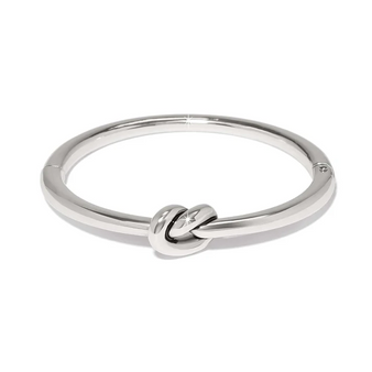 Interlok Single Knot Hinged Bangle Bracelet - Silver