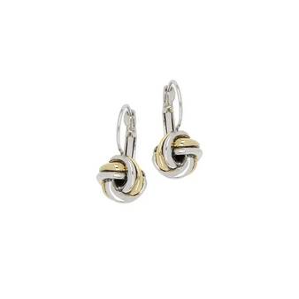 Infinity Love Knot French Wire Earrings - Two Tone