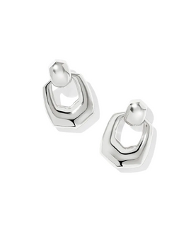 Kaitlin Open Frame Earrings - Silver