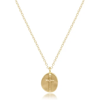 Inspire Cross Small Gold Charm Necklace