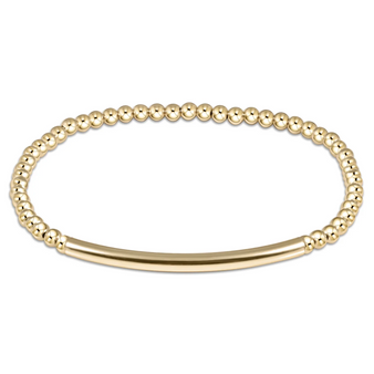 Classic Gold 3mm Bead Bracelet - Bliss Bar Smooth Gold Classic Gold 3mm Bead Bracelet - Bliss Bar Smooth Gold