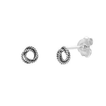 Sterling Silver Rope Knot Stud Earrings