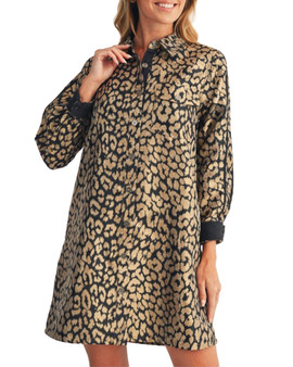 Leopard Print Button-Down Shirt Dress Leopard Print Button-Down Shirt Dress
