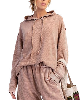 Light Mocha Waffle-Knit Hoodie Light Mocha Waffle-Knit Hoodie