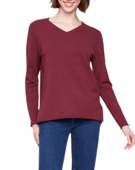 V-Neck Sweater With Side Slits V-Neck Sweater With Side Slits